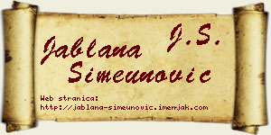 Jablana Simeunović vizit kartica